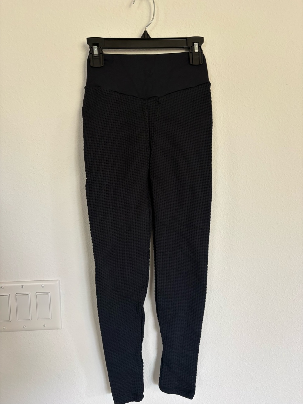 Tahira High-Waist Black Textured Leggings